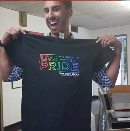 Live With Pride shirt printed for Gayborhood